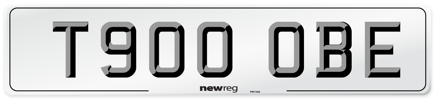 T900 OBE Number Plate from New Reg